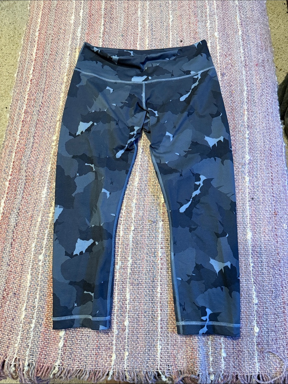 Blue Lululemon Camo Athletic Capri Leggings